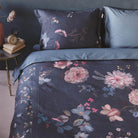 bettgarnitur bettwaesche blumen blau tokyo bouquet