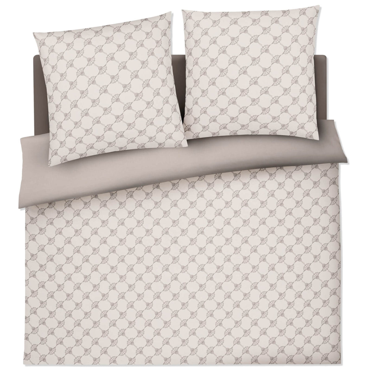 bettwaesche bettgarnitur geblumt beige einfarbig wende