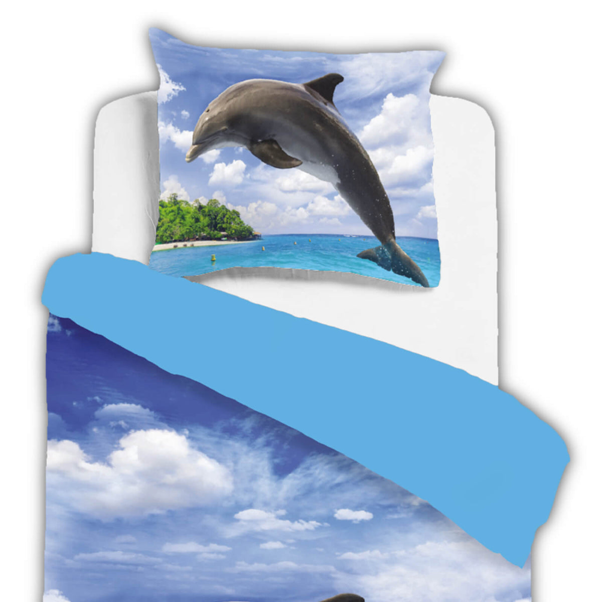 bettwaesche delfin dolphin insel meer 