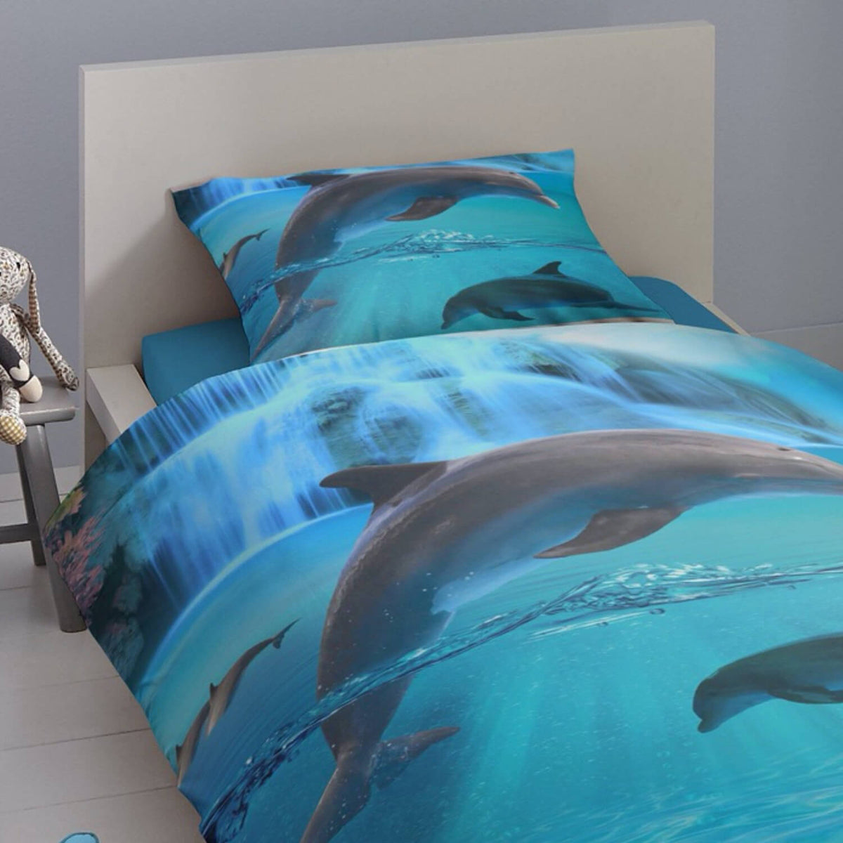 bettwaesche fisch delfin meer