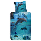 deckenbezug kissenbezug delfine fische wasserfall baumwolle