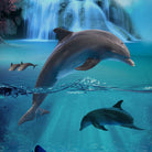deckenbezug kissenbezug delfine fische wasserfall baumwolle