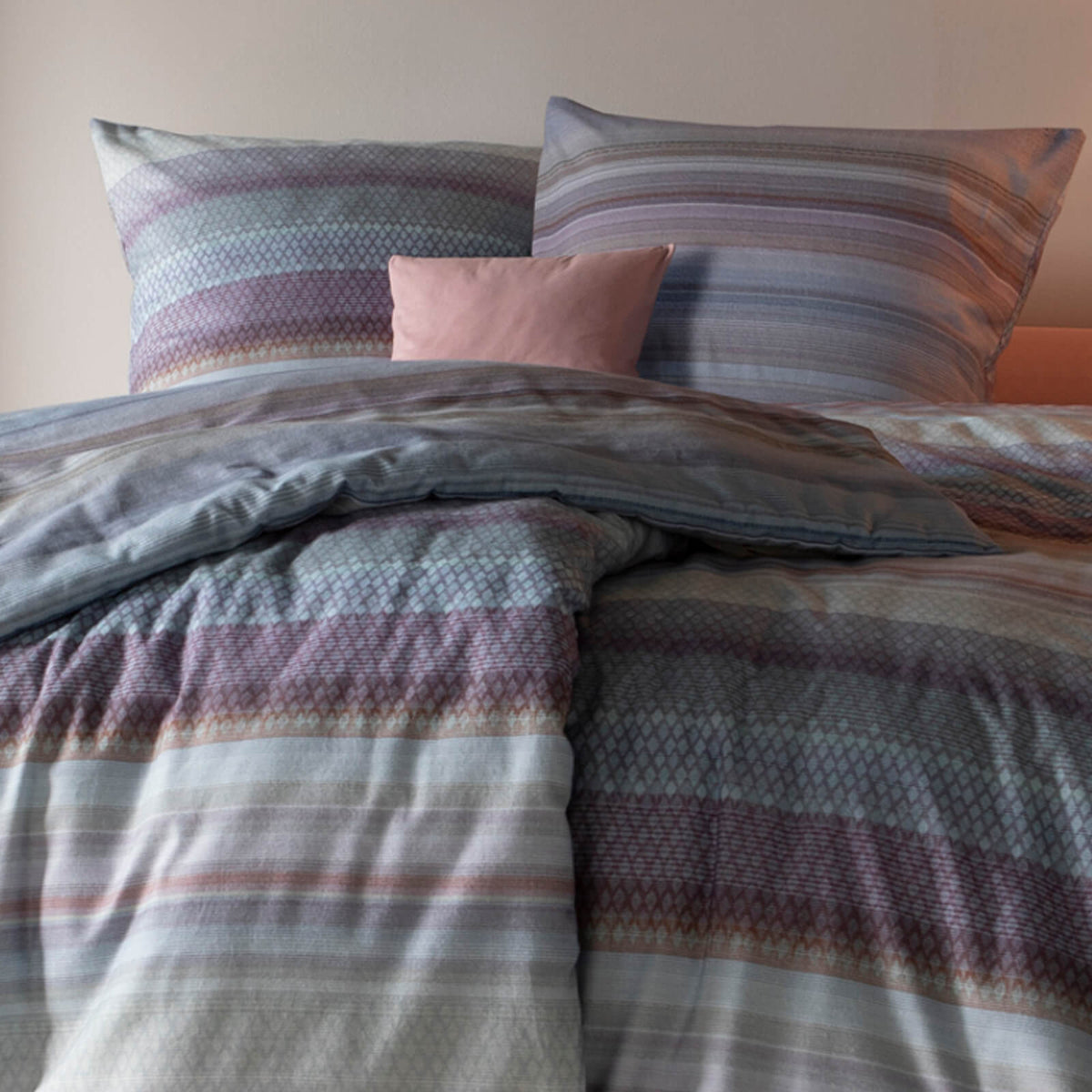 bettwaesche streifen rauten bunt kuschelflanell