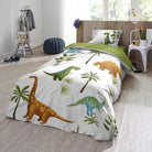 bettwaesche bettgarnitur dino saurier t-rex palmen
