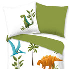 bettwaesche bettgarnitur dino saurier t-rex palmen