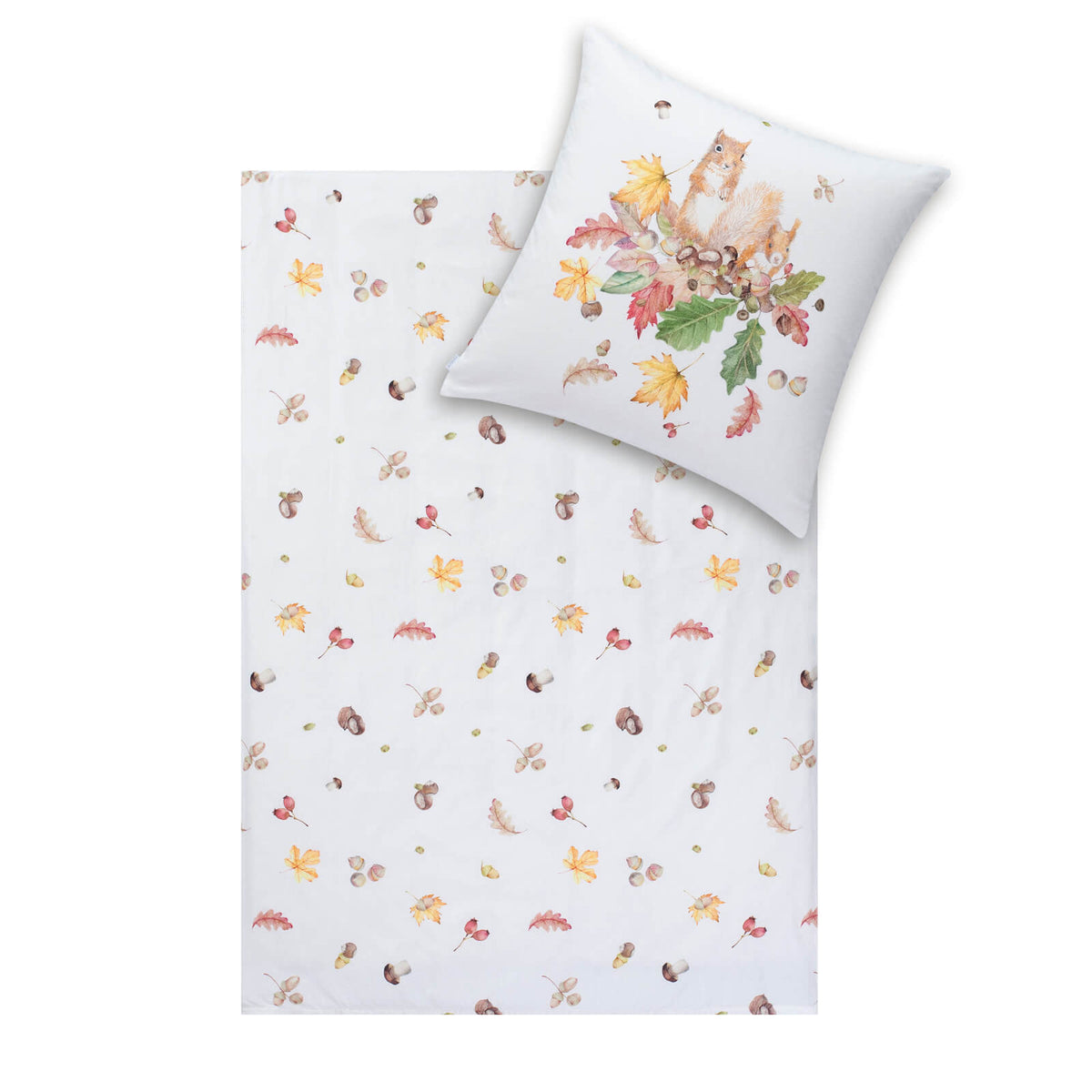 bettwaesche bettgarnitur herbst fruechte eicheln