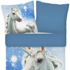 deckenbezug kissenbezug einhorn schnee flanell