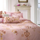 bettgarnitur bettwaesche gebluemt gemustert pink