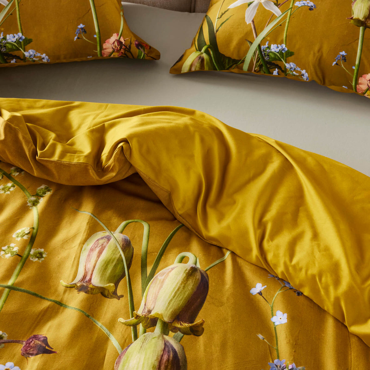 bettwaesche ficaria gebluemt floral gelb