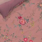 bettgarnitur bettwaesche blumen dahlien fruechte pink 