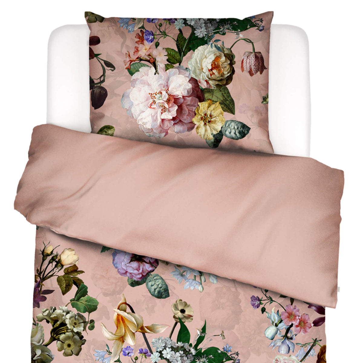 bettwaesche fleur gebluemt floral uni rosa