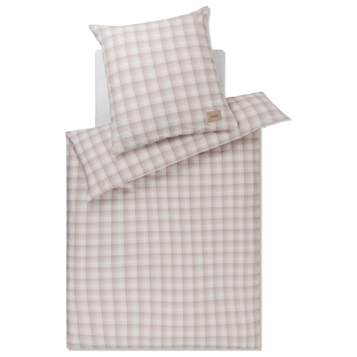 bettwaesche bettgarnitur kariert creme flanell
