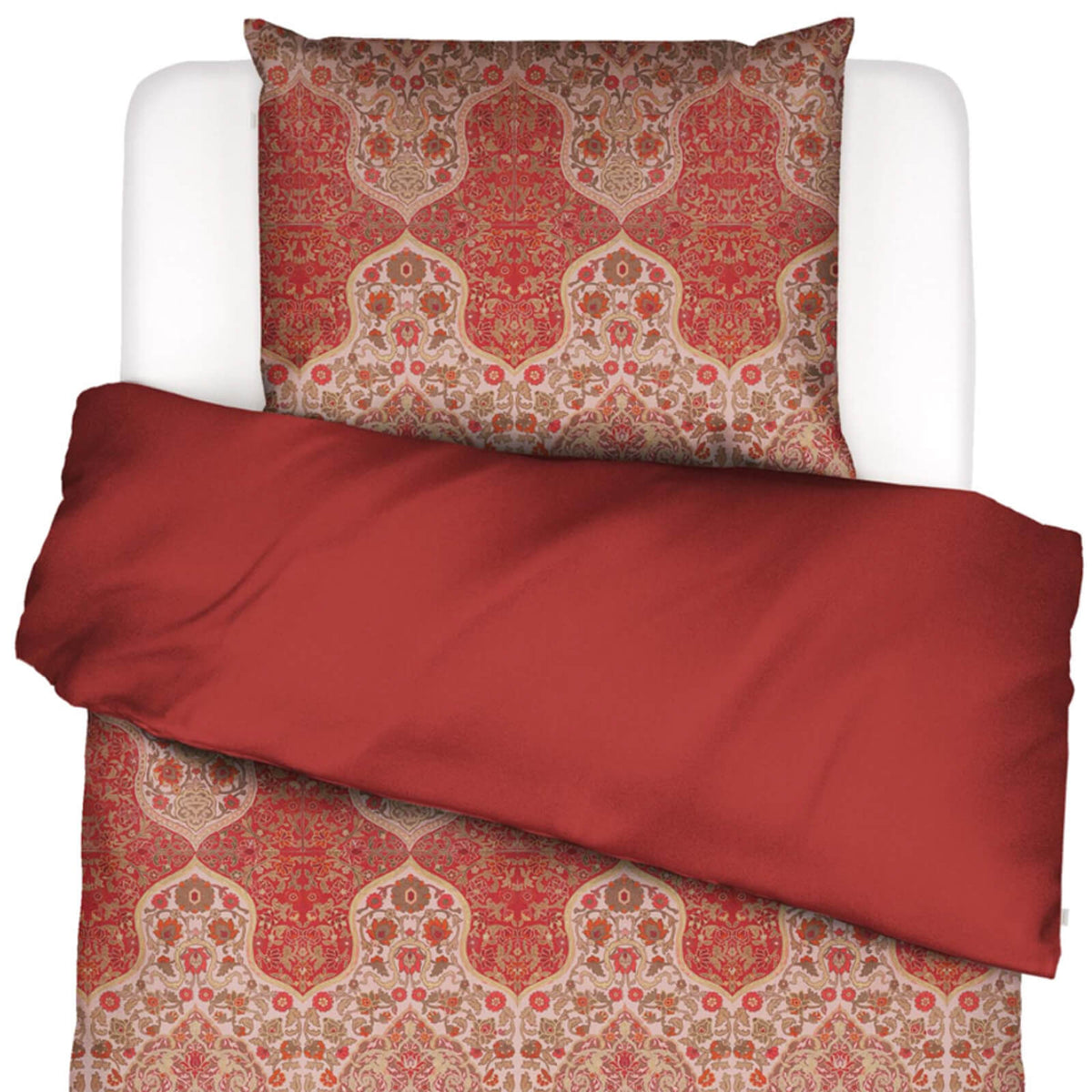 bettwaesche muster tischlaeufer rosen rot rosa baumwoll satin