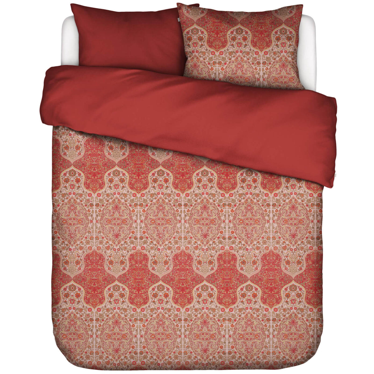 bettwaesche muster tischlaeufer rosen rot rosa baumwoll satin