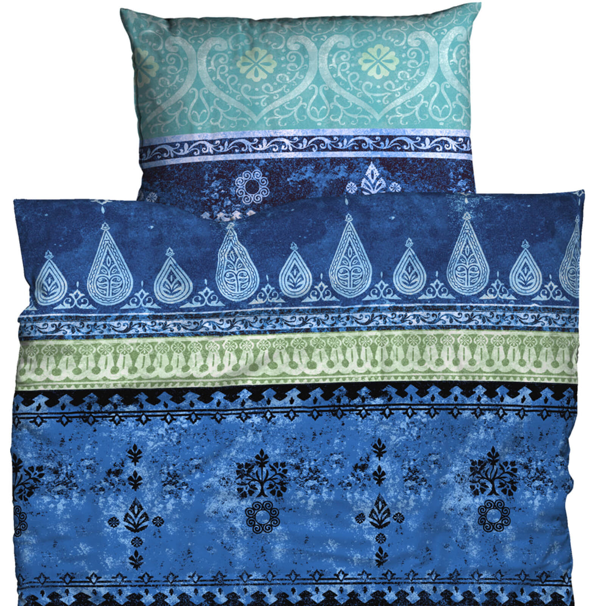 bettwaesche casatex blau tuerkis orientalisch mandala biber 