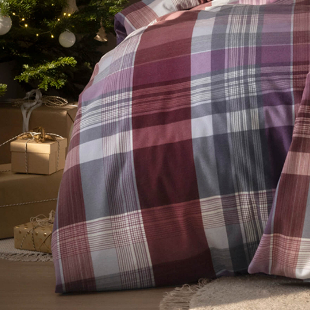 bettwaesche bettgarnitur karomuster flanell