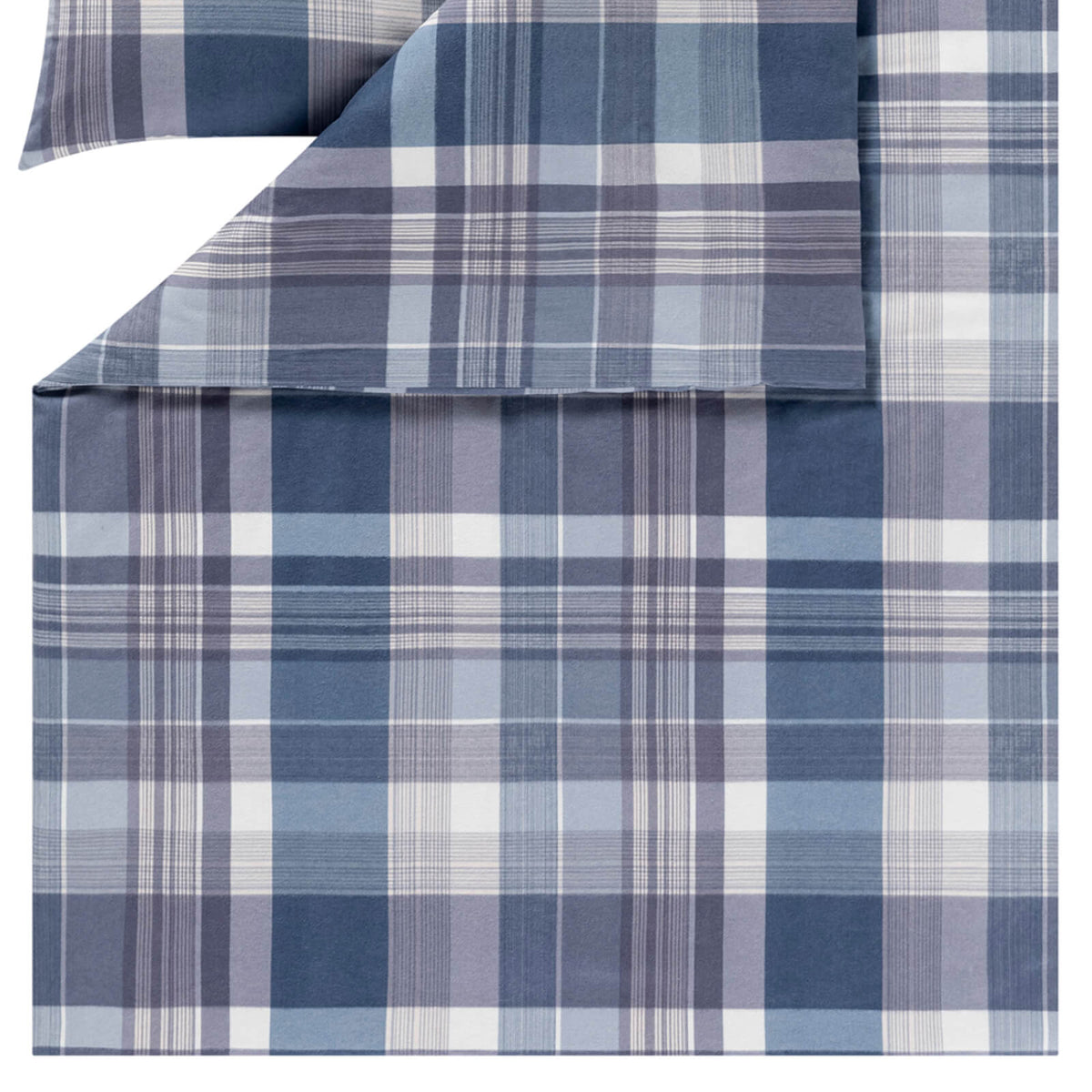 bettwaesche bettgarnitur karomuster blau