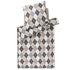 bettwaesche bettgarnitur kariert braun flanell