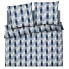 bettwaesche bettgarnitur kariert quadrate blau