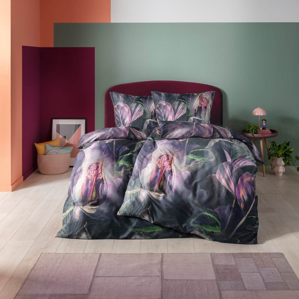 bettwaesche kendra dunkel blume lila
