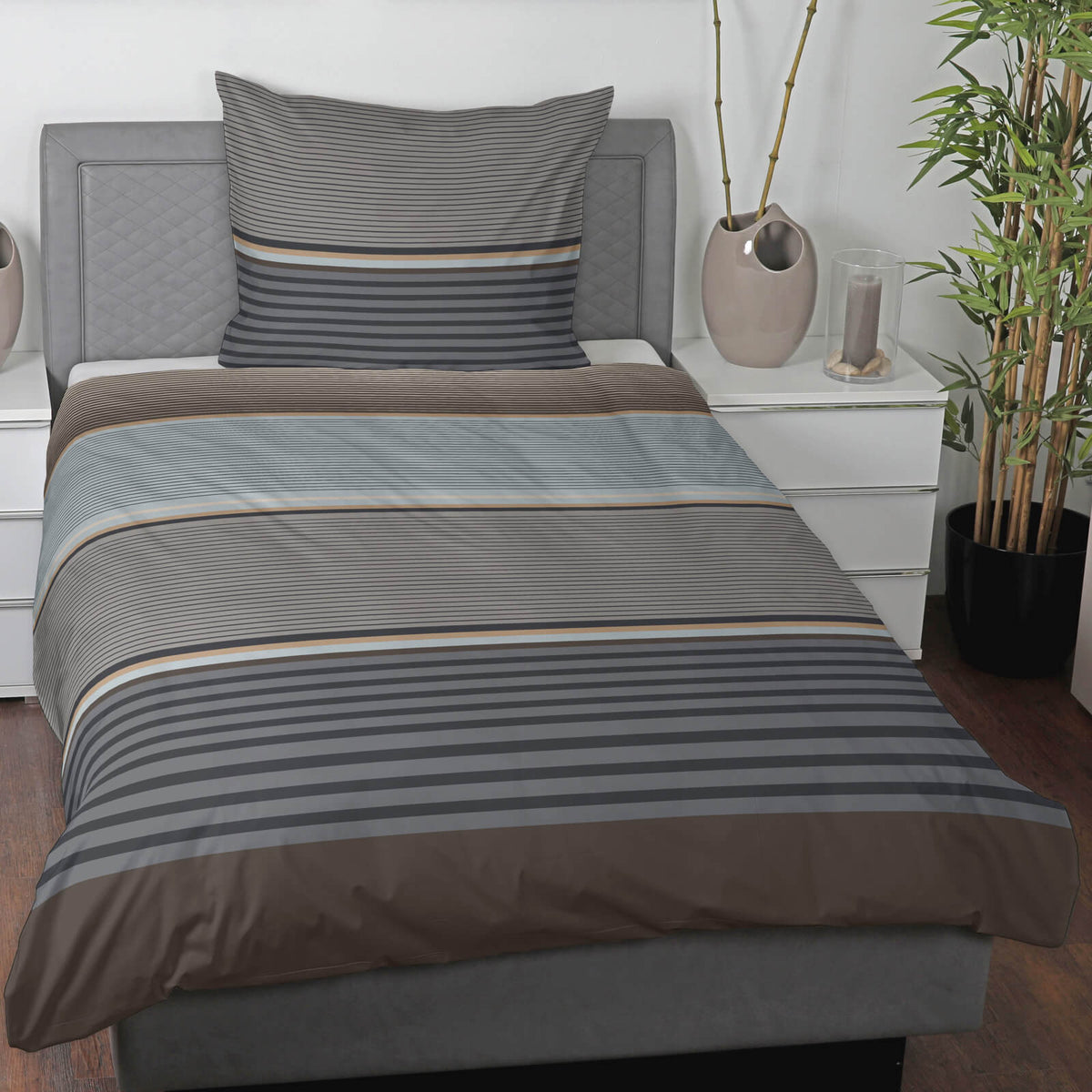 bettwaesche bettgarnitur casatex gestreift blockstreifen 
