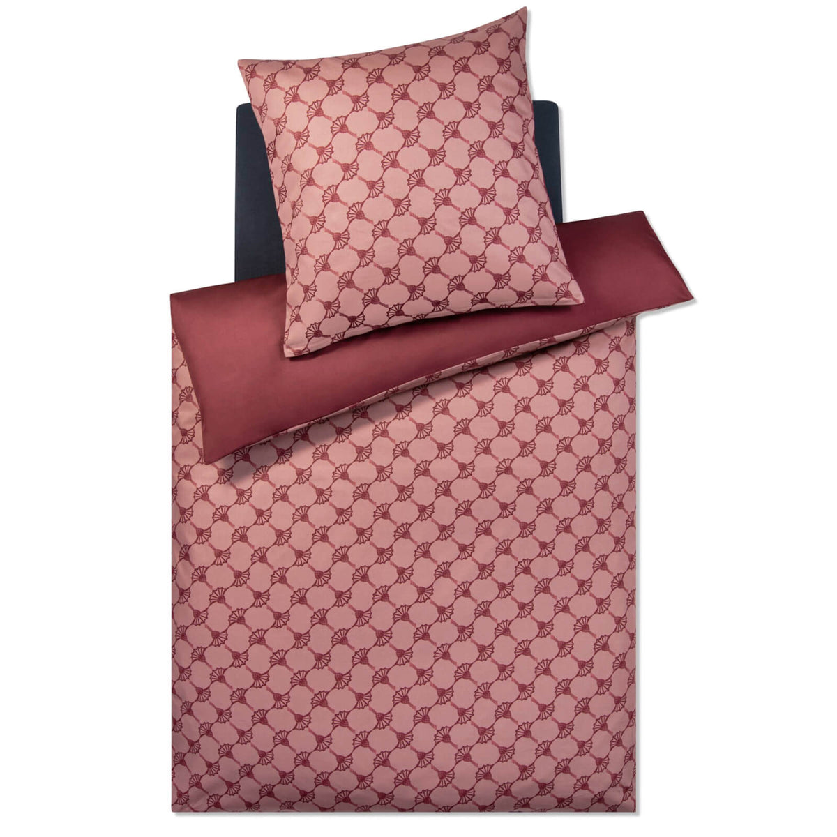 bettwaesche bettgarnitur cornflower einfarbig rot joop