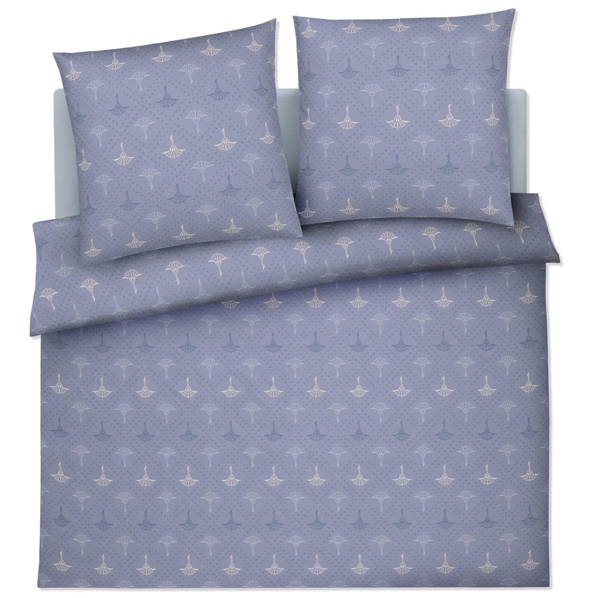 bettwaesche bettgarnitur cornflower gepunktet blau
