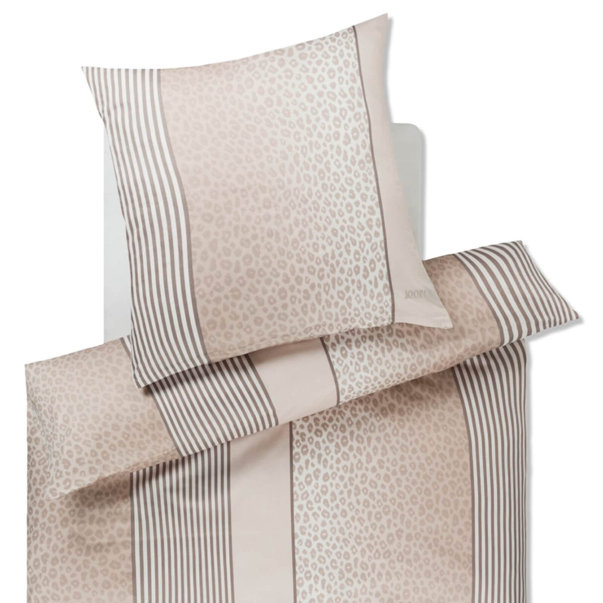 bettwaesche bettgarnitur gestreift raubtiermuster cream
