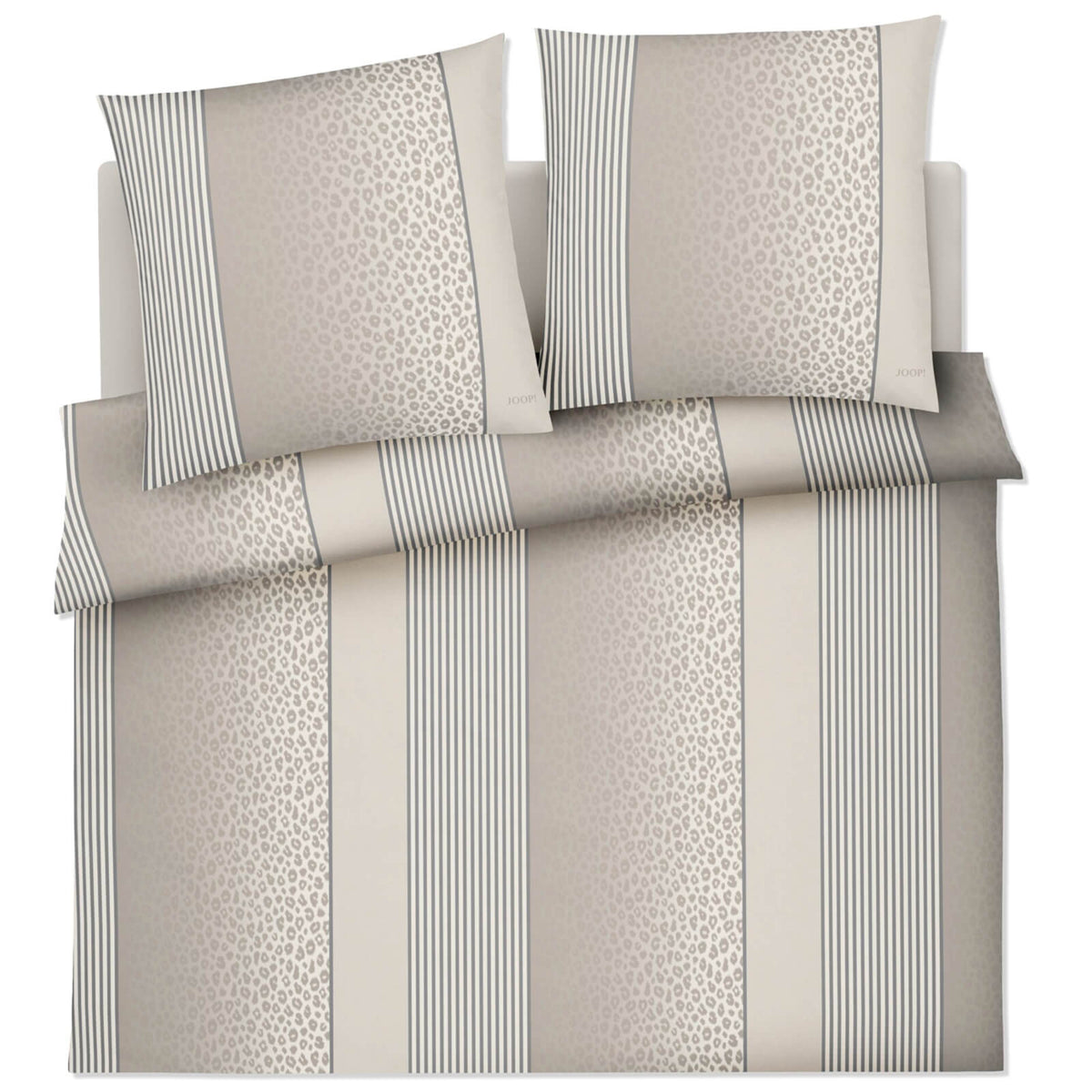 bettwaesche bettgarnitur gestreift raubtiermuster cream