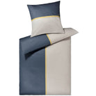 bettwaesche streifen dunkelblau grau beige baumwolle mako satin