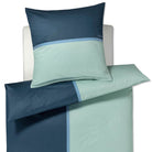 bettwaesche streifen dunkelblau mintgruen baumwolle mako satin