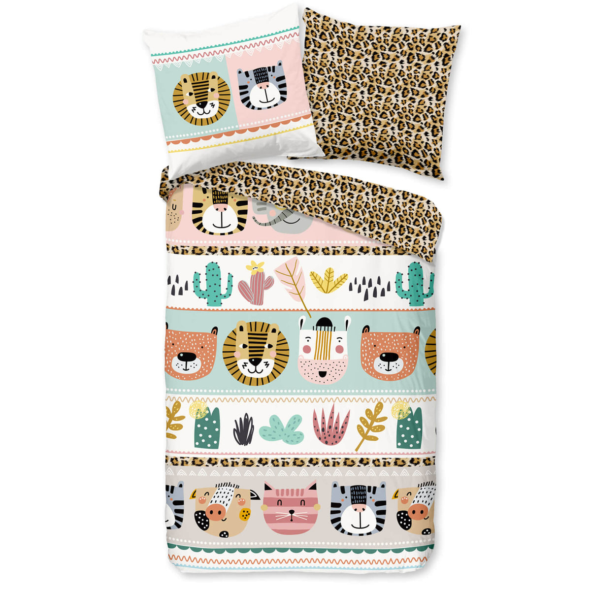 bettwaesche bettgarnitur tiere loewe raubkatze fell