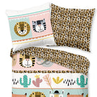bettwaesche bettgarnitur tiere katze loewe raubkatze felloptik