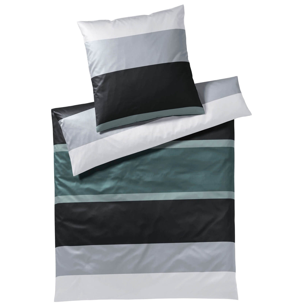 bettwaesche streifen linien gruen mako satin