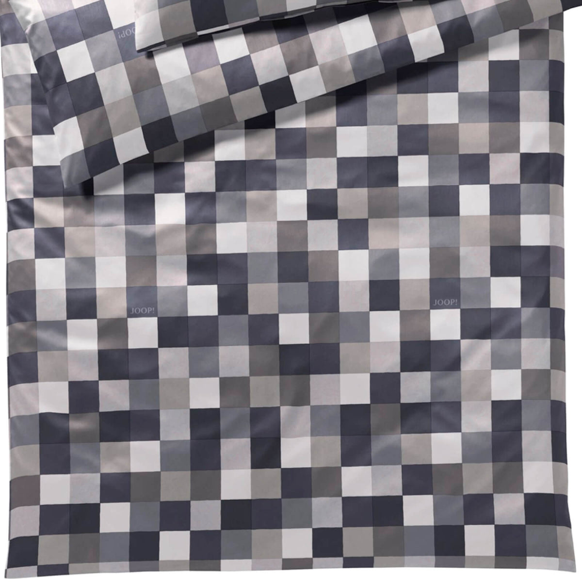 bettwaesche kaestchen grau mako satin
