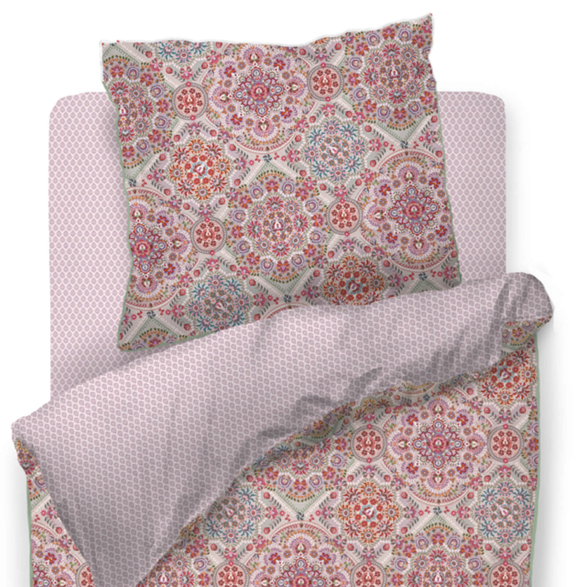 bettgarnitur bettwaesche floral gebluemt blattmuster perkal