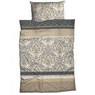 bettwaesche mandala gemustert satin beige anthrazit 