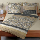 bettwaesche mandala gemustert satin beige anthrazit 