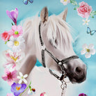 bettwaesche pferd blumen blueten