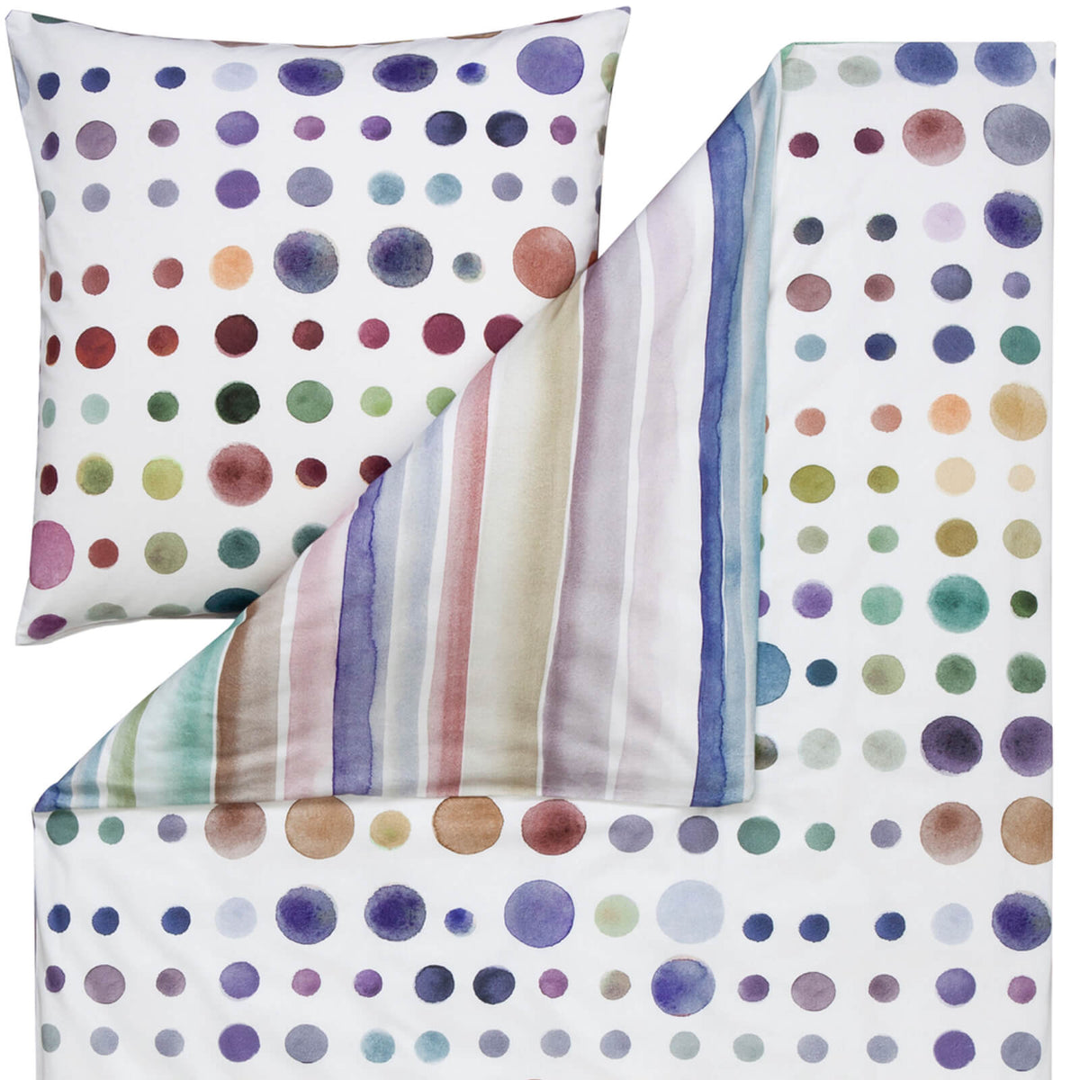 bettwaesche punkte dots querstreifen multicolor