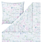 bettwaesche bettgarnitur vierecke gruen blau rosa 