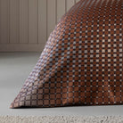 bettwaesche bettgarnitur vierecke geometrisch braun