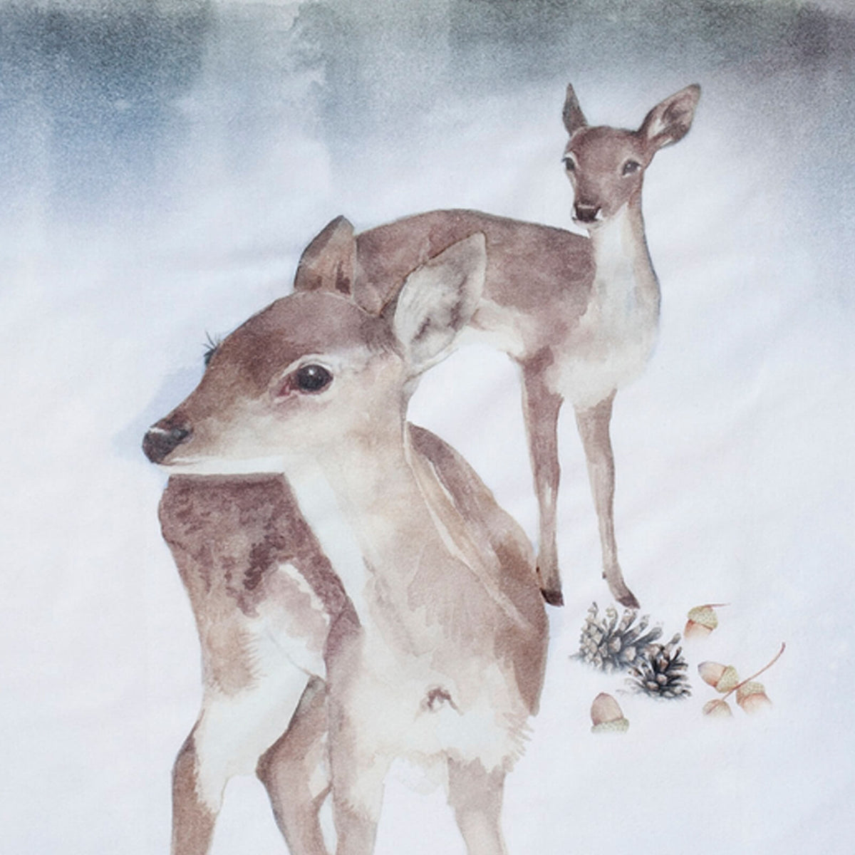 bettwaesche bettgarnitur schnee aquarell weiß
