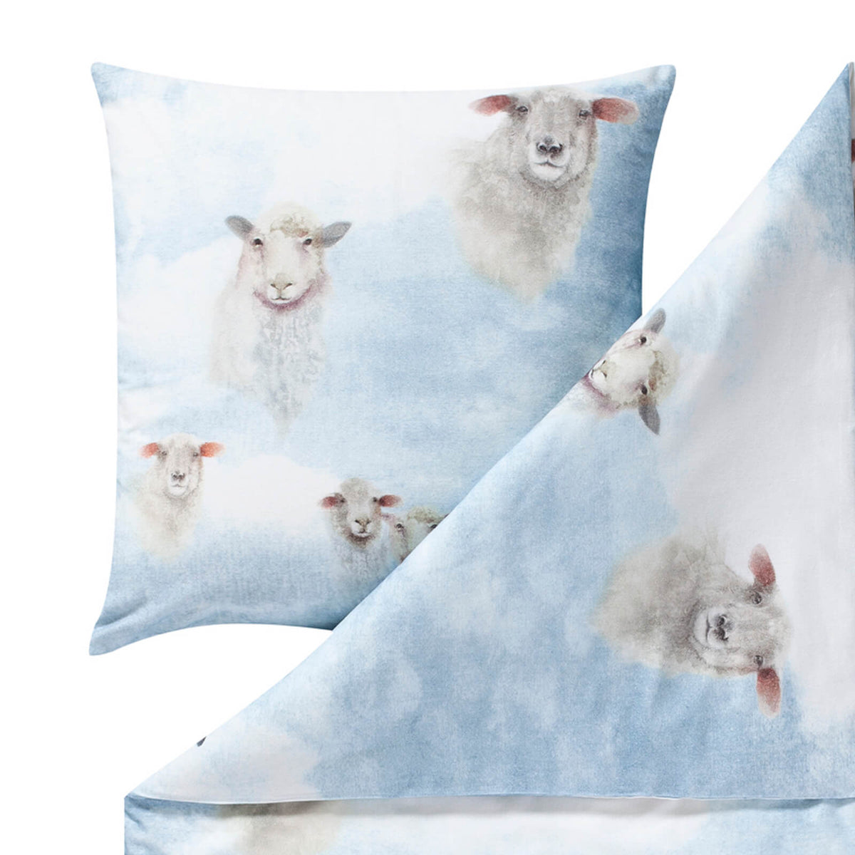 bettwaesche bettgarnitur wolken blau