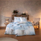bettwaesche bettgarnitur wolken blau