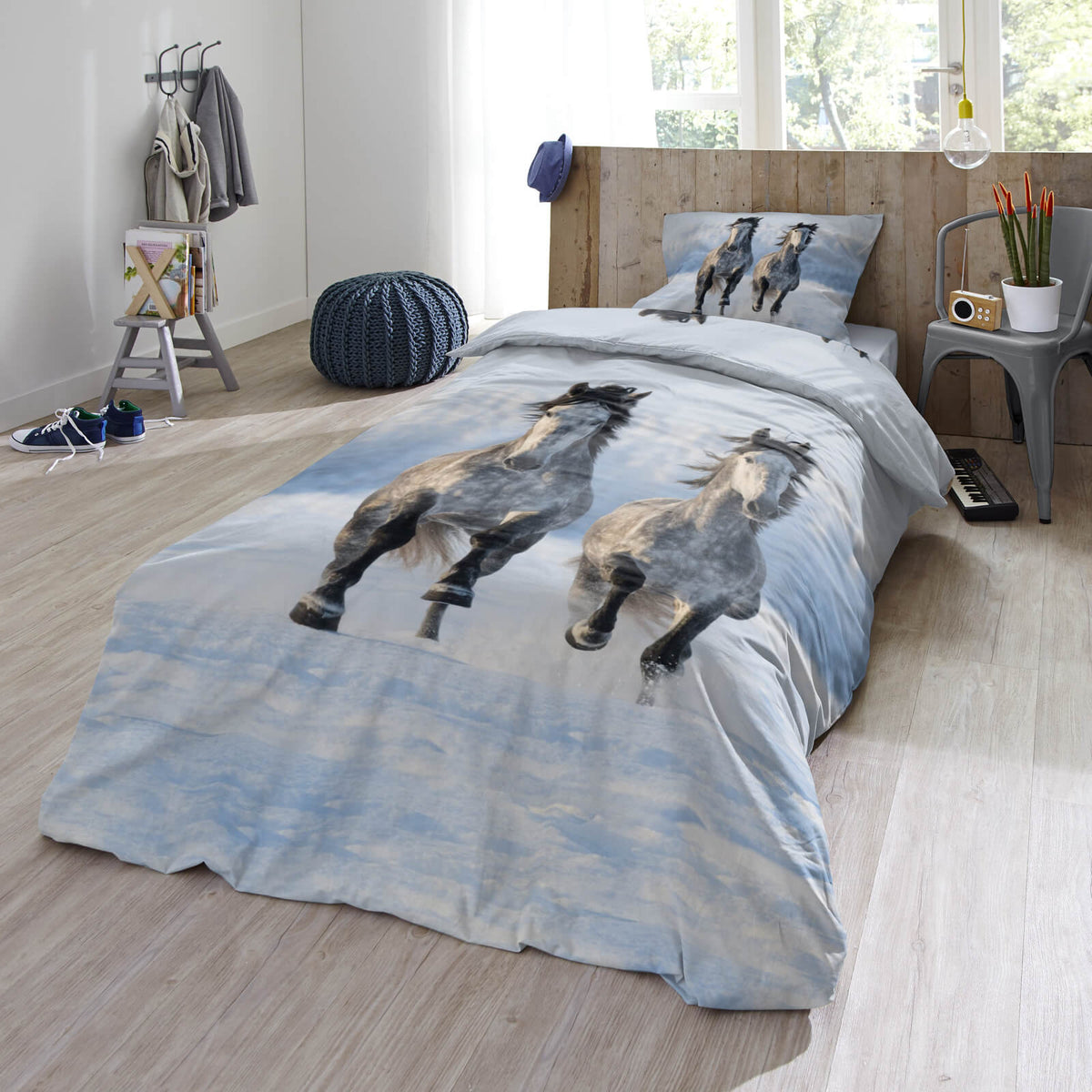 bettwaesche bettgarnitur pferde trendy bedding wildnis