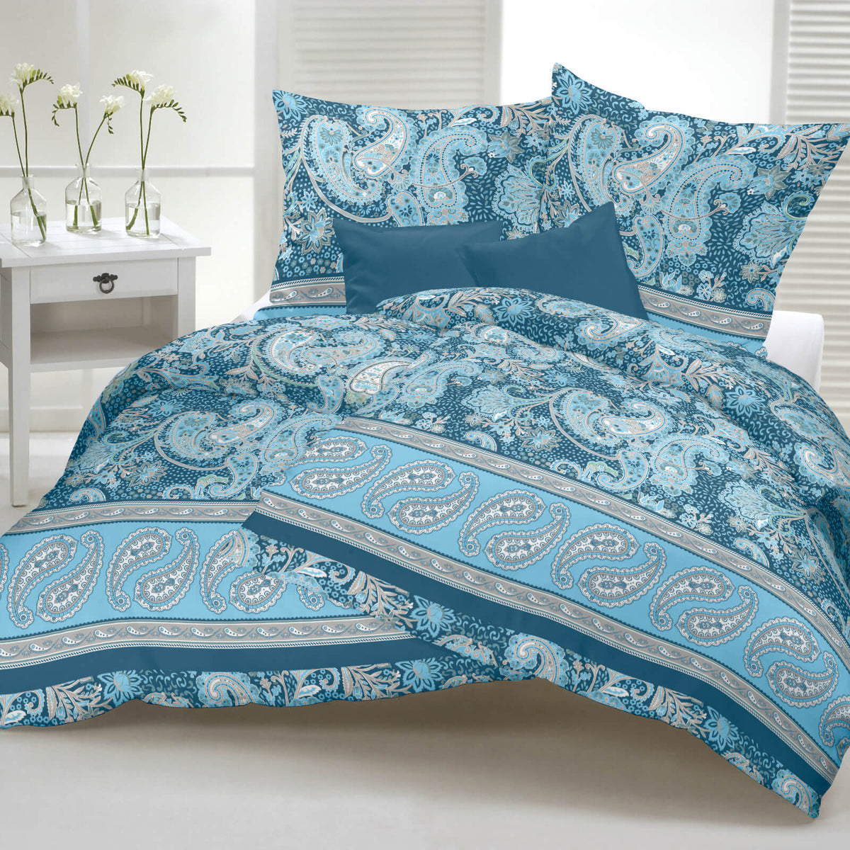 bettwaesche casatex orientalisch mandala blau satin