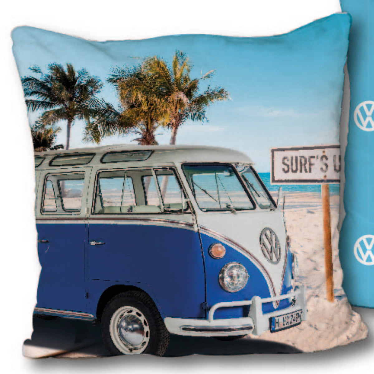 dekokissen strand oldtimer hellblau