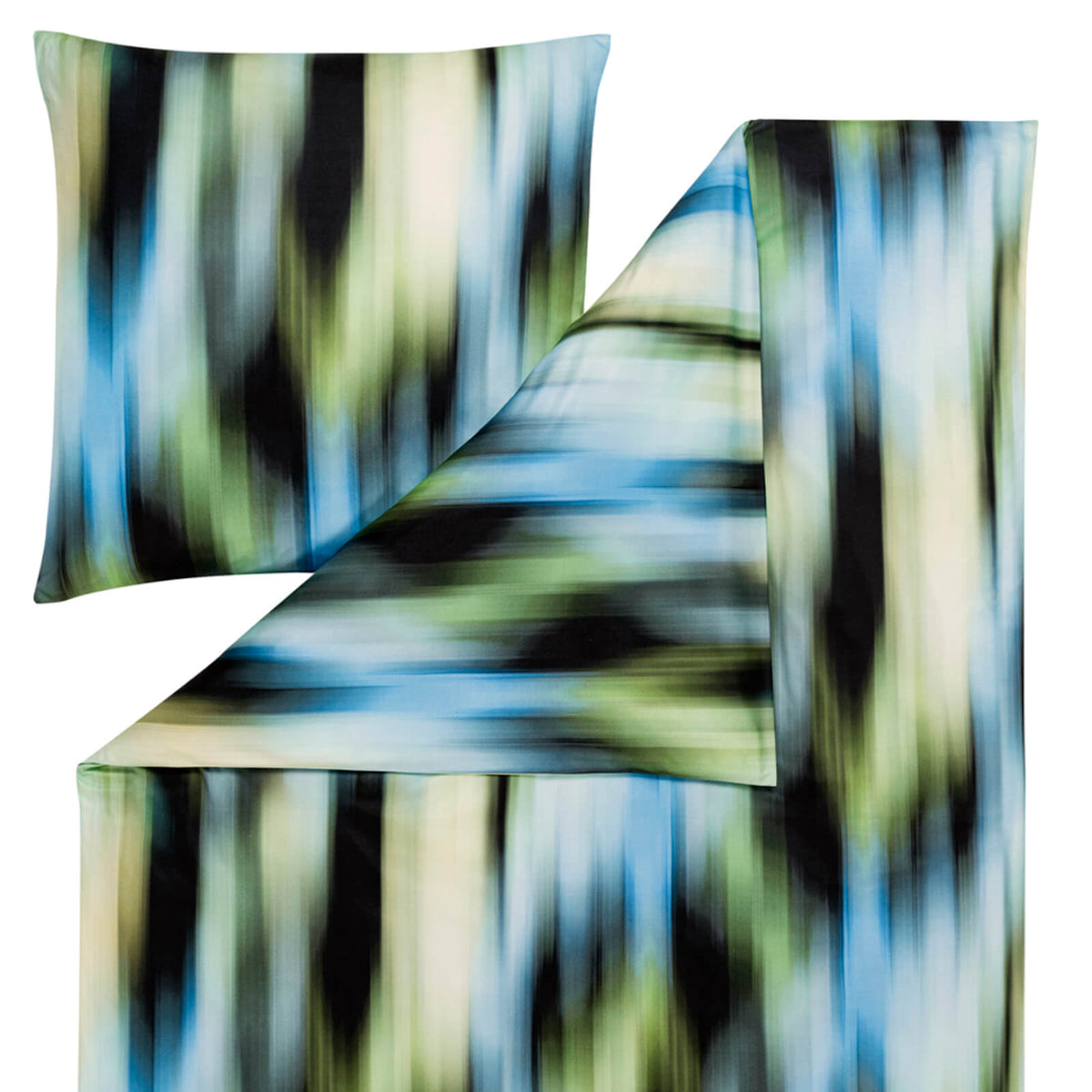 bettwaesche bettgarnitur gestreift schwarz blau gruen 