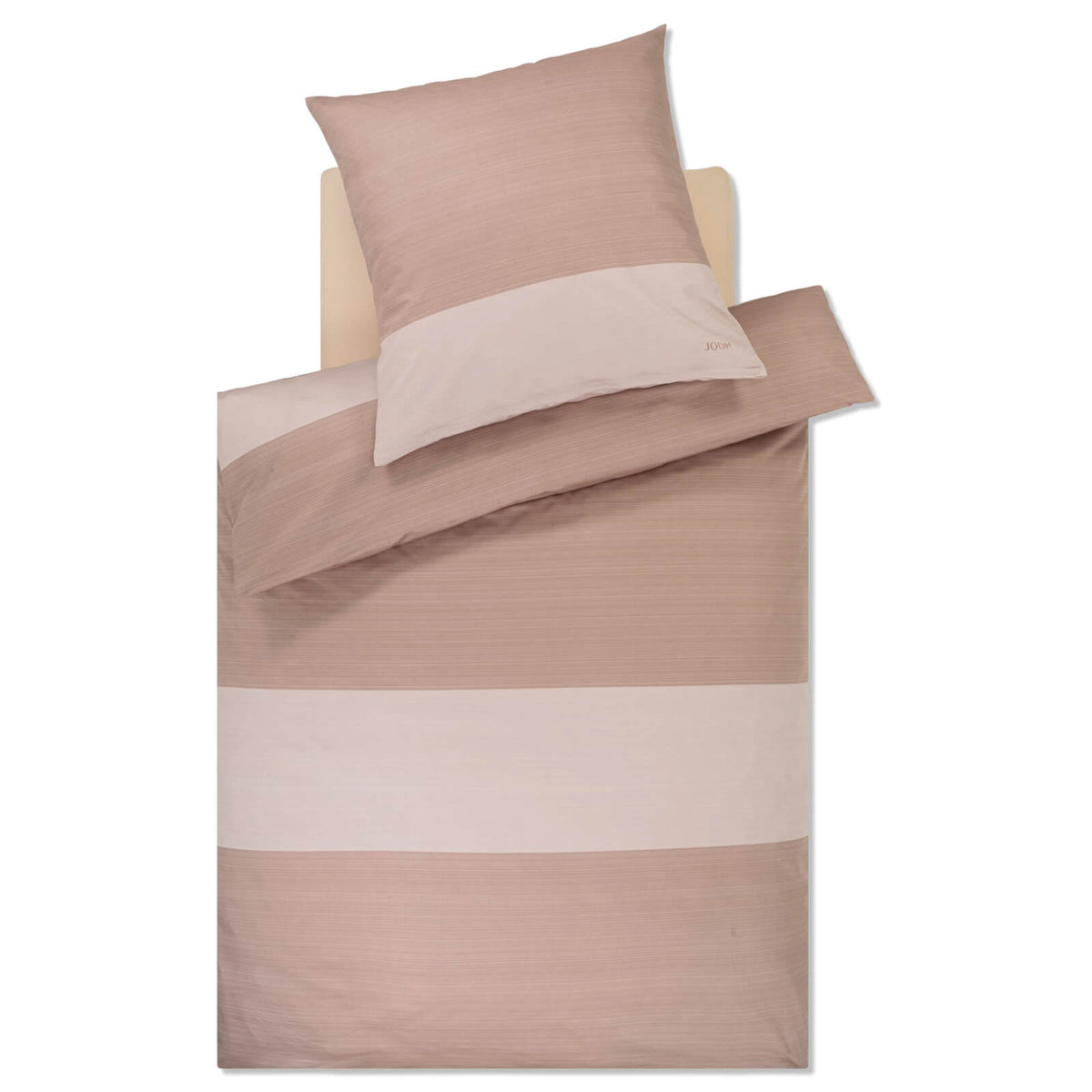 bettwaesche bettgarnitur gestreift creme rosa